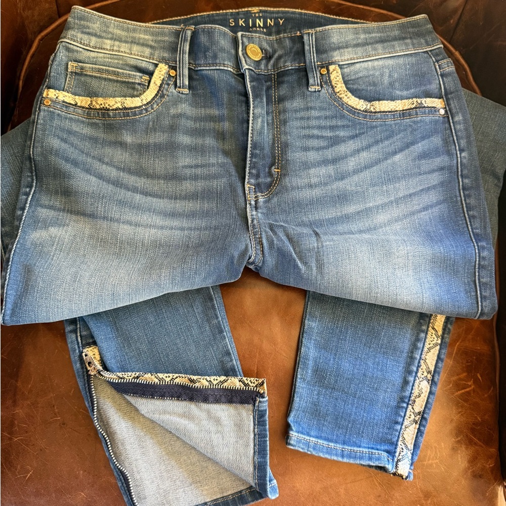 SNAKE SKIN TRIM by White House Black Market Blue Jeans